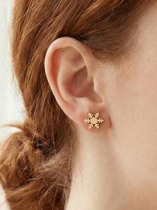 Kolczyki śnieżynki złote